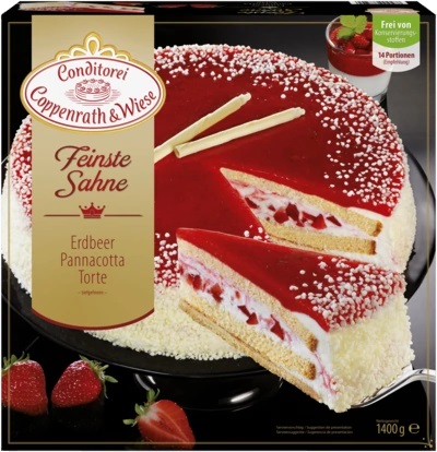 Erdbeer-Pannacotta-Torte 4 x 1.400g, Ø 24 cm